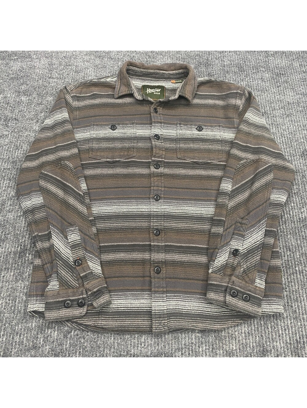 Howler Brothers Rodanthe Flannel Shirt Mens Medium Striped Long Sleeve Button Up - Picture 2 of 13